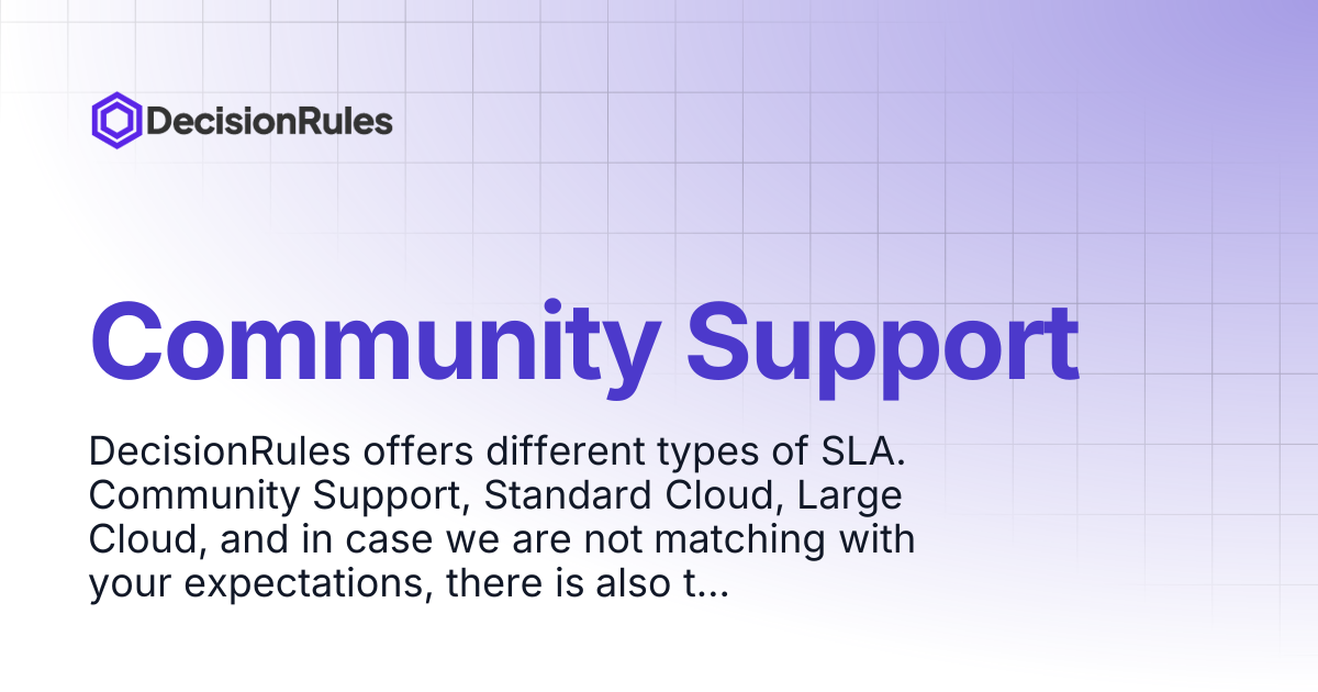 Community Support | Version 1.19.5 and Older | DecisionRules