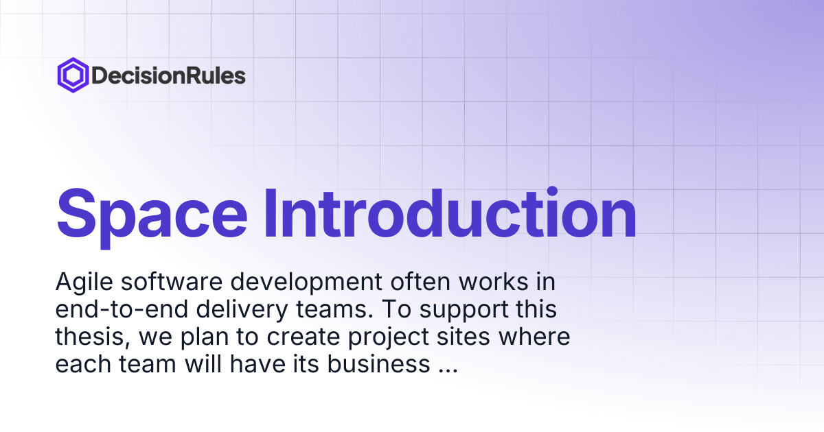 Space Introduction | DecisionRules